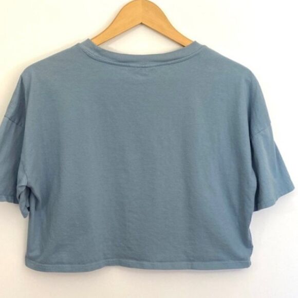 Topshop Wild Heart Cropped T-shirt Blue Size Small Short sleeve - Picture 10 of 10